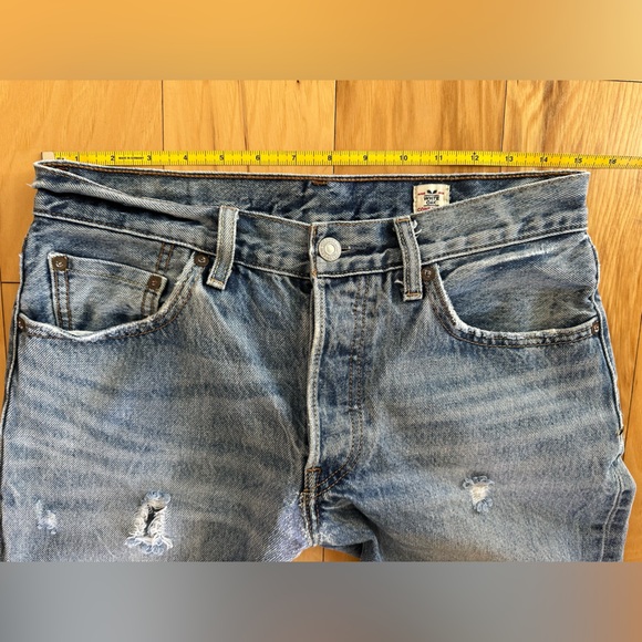 Levi’s White Oak Cone Denim, Red Tag 501 Jean with 2 Butterflies on Leg - Picture 8 of 15